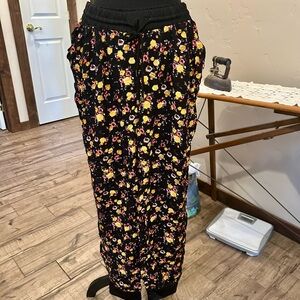 Shosho Black and Yellow silky feel Sweatpants with Jogger Style